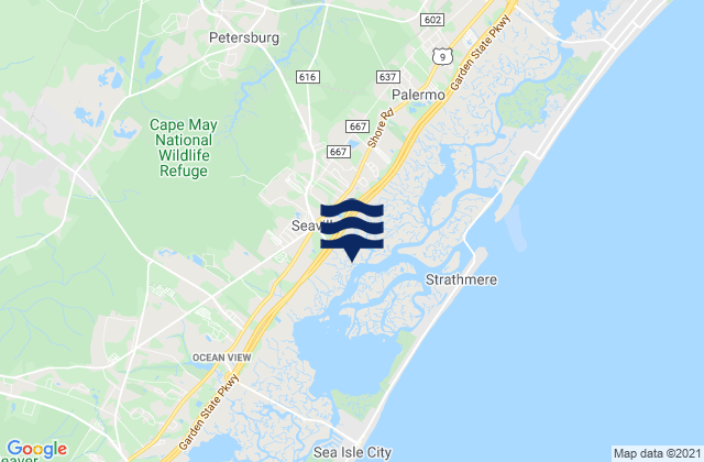 Mapa de mareas Upper Township (Petersburg), United States