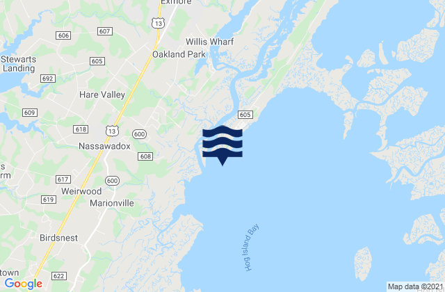Mapa de mareas Upshur Neck South End, United States
