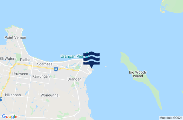 Mapa de mareas Urangan, Australia