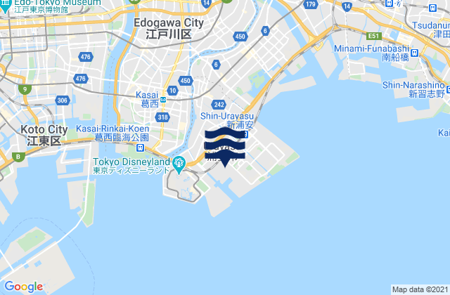 Mapa de mareas Urayasu-shi, Japan
