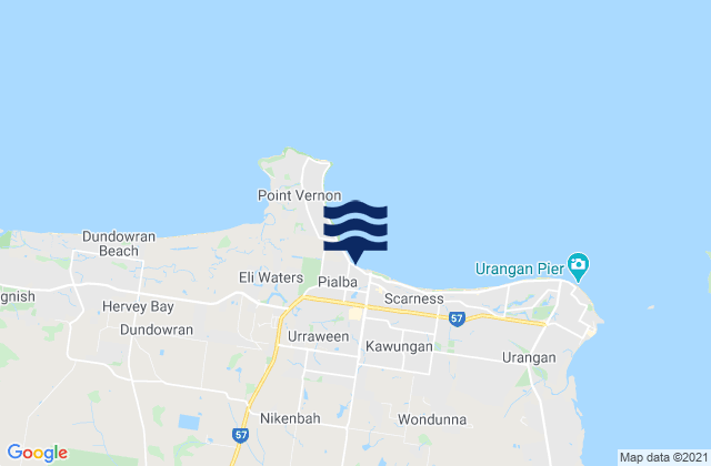Mapa de mareas Urraween, Australia