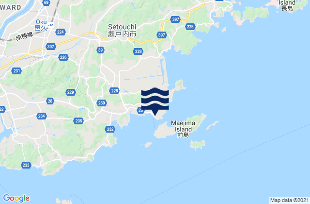 Mapa de mareas Usimado, Japan