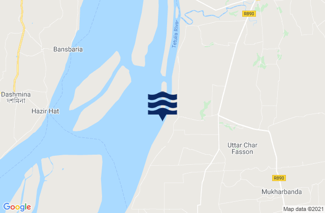 Mapa de mareas Uttar Char Fasson, Bangladesh