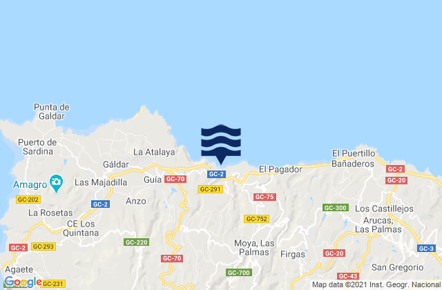Mapa de mareas Vagabundo, Spain