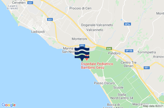 Mapa de mareas Valcanneto, Italy