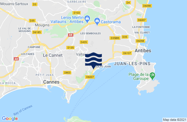 Mapa de mareas Vallauris, France