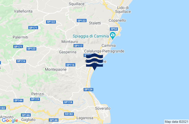 Mapa de mareas Vallefiorita, Italy