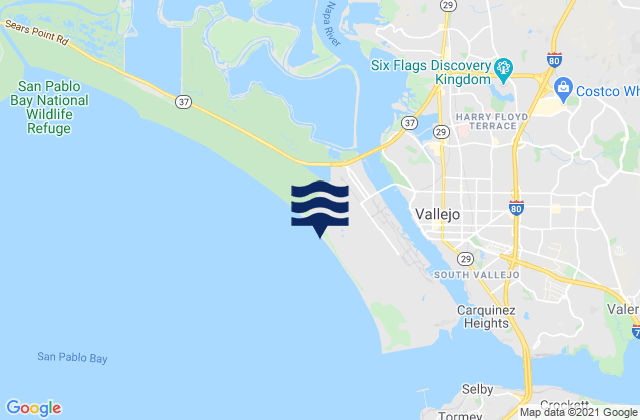 Mapa de mareas Vallejo Mare Island Strait, United States