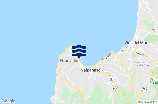 Mapa de mareas Valparaíso, Chile