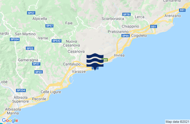 Mapa de mareas Varazze, Italy
