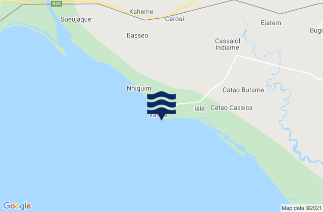 Mapa de mareas Varela, Senegal