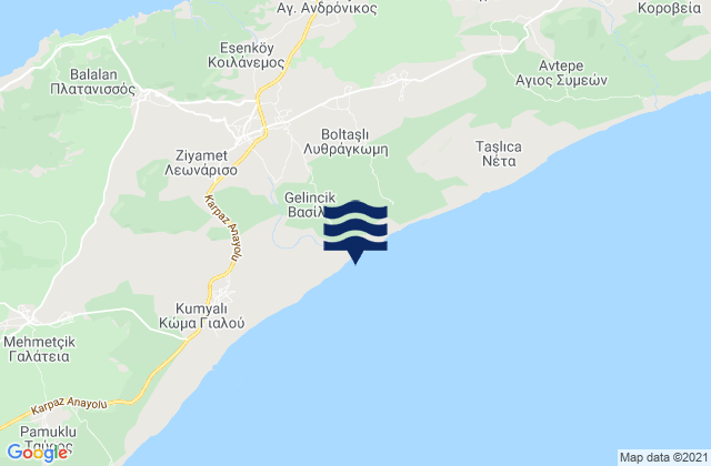 Mapa de mareas Vasíli, Cyprus