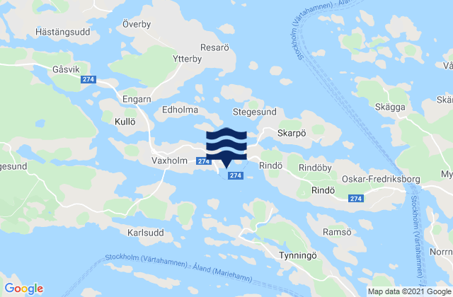 Mapa de mareas Vaxholm, Sweden