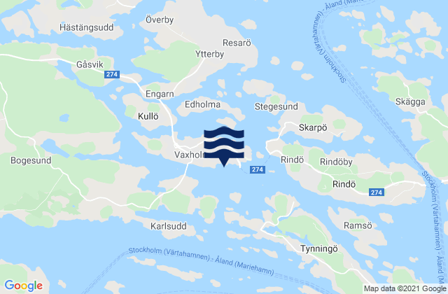 Mapa de mareas Vaxholms Kommun, Sweden