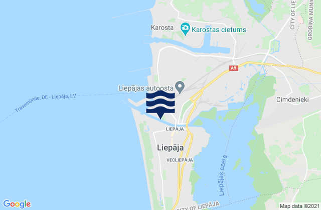 Mapa de mareas Vec-Liepāja, Latvia