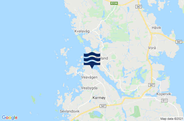 Mapa de mareas Vedavågen, Norway