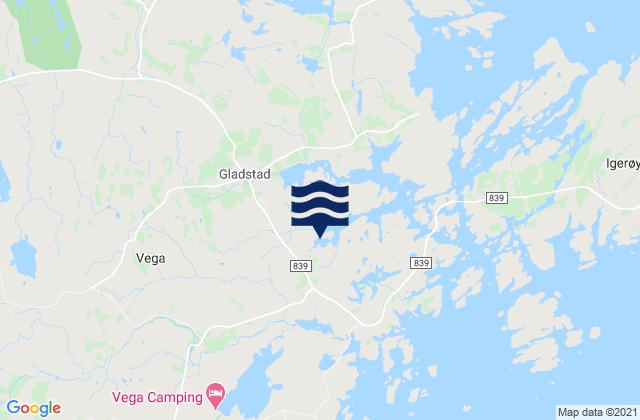 Mapa de mareas Vega, Norway