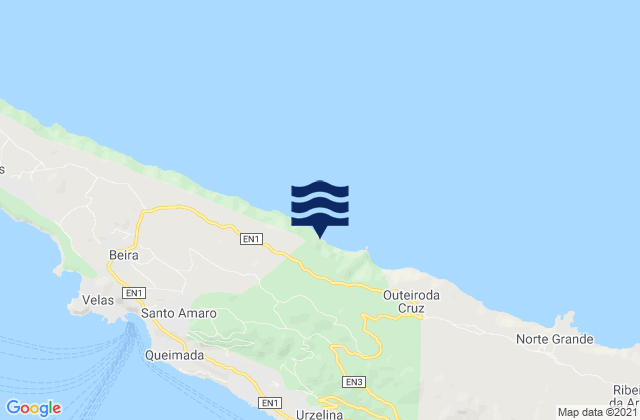 Mapa de mareas Velas, Portugal