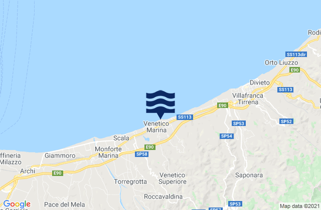Mapa de mareas Venetico Superiore, Italy