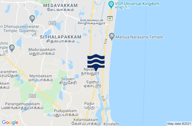 Mapa de mareas Vengavasal, India