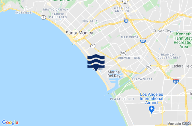 Mapa de mareas Venice City Beach, United States