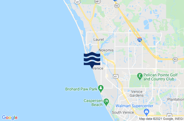 Mapa de mareas Venice, United States