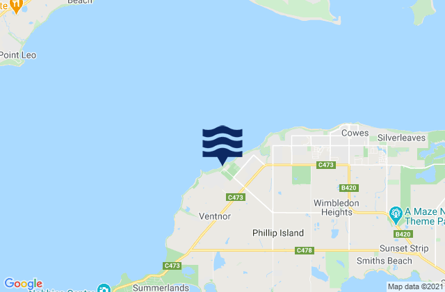 Mapa de mareas Ventnor Beach, Australia