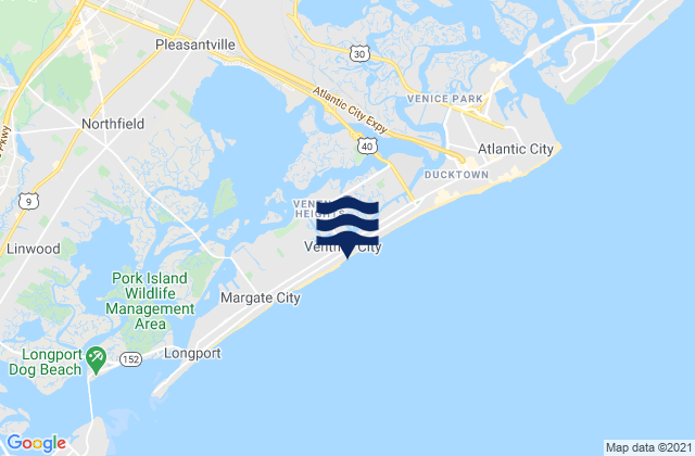 Mapa de mareas Ventnor City, United States