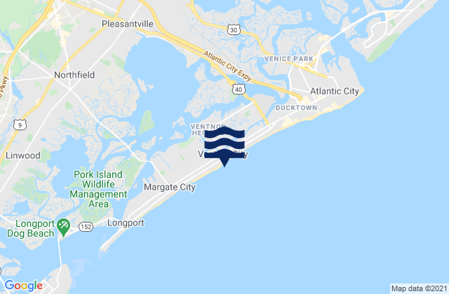 Mapa de mareas Ventnor City Ocean Pier, United States