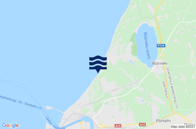 Mapa de mareas Ventspils, Latvia