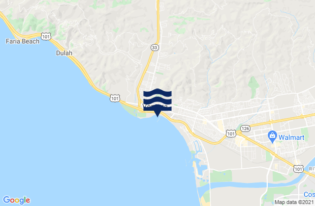 Mapa de mareas Ventura, United States