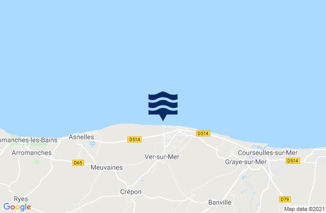 Mapa de mareas Ver-sur-Mer, France
