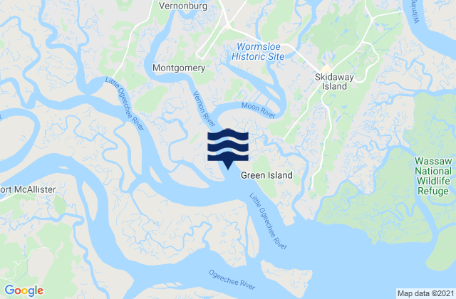 Mapa de mareas Vernon R. 1.2 miles S of Possum Point, United States