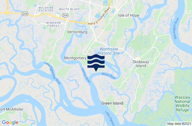 Mapa de mareas Vernon View (Burnside River), United States
