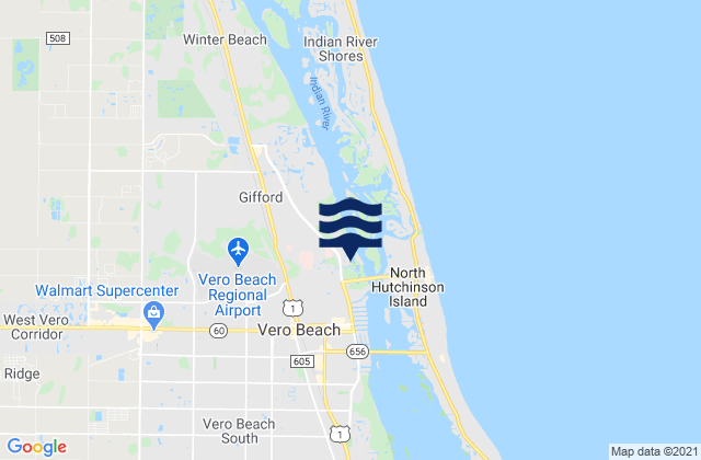 Mapa de mareas Vero Beach Pier, United States