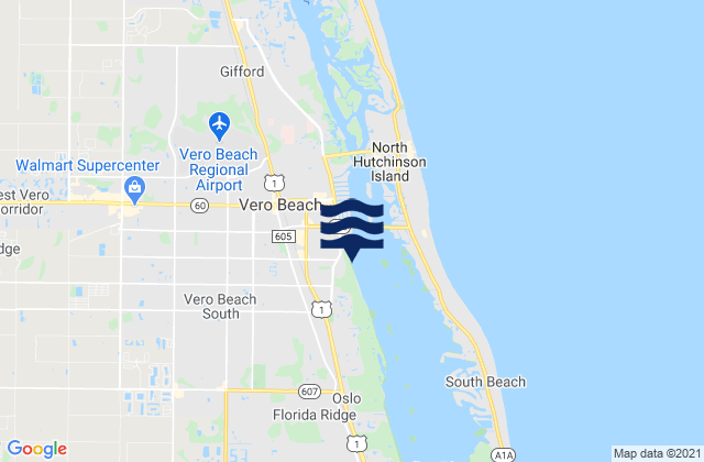 Mapa de mareas Vero Beach South, United States
