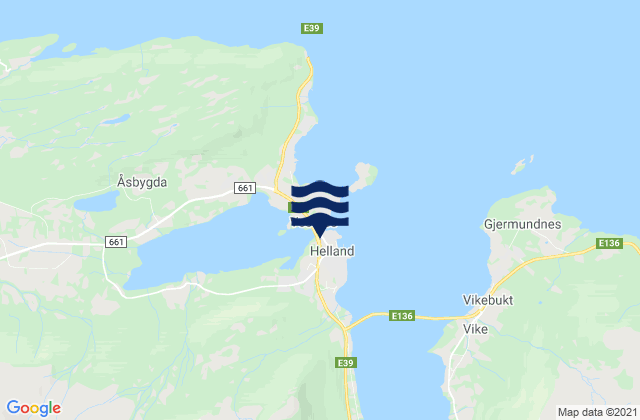 Mapa de mareas Vestnes, Norway