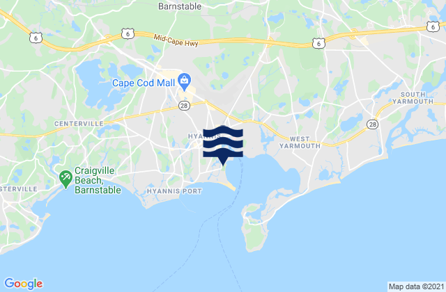 Mapa de mareas Veterans Beach, United States