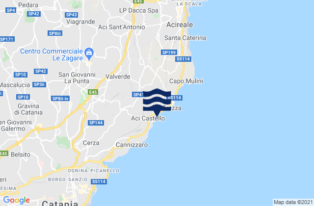 Mapa de mareas Viagrande, Italy