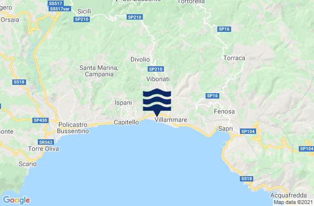 Mapa de mareas Vibonati, Italy