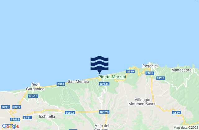 Mapa de mareas Vico del Gargano, Italy