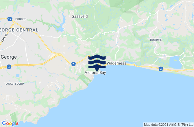 Mapa de mareas Victoria Bay, South Africa