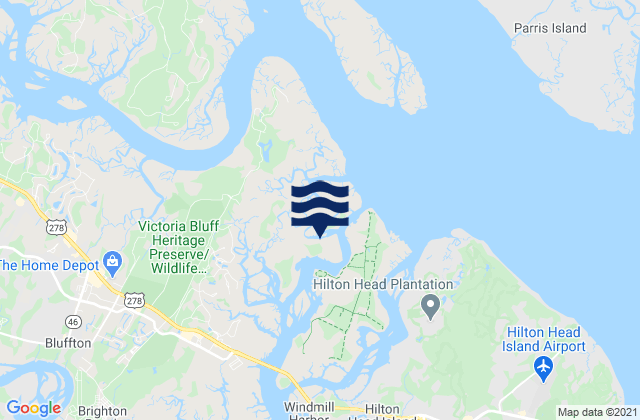 Mapa de mareas Victoria Bluff, United States