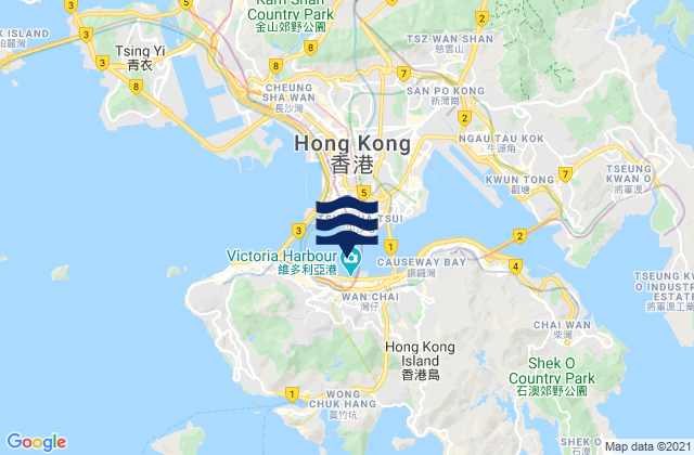 Mapa de mareas Victoria Harbour, Hong Kong
