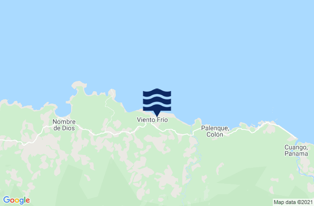 Mapa de mareas Viento Frío, Panama
