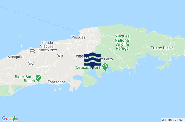 Mapa de mareas Vieques Municipality, Puerto Rico