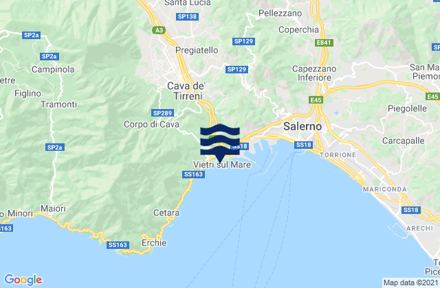 Mapa de mareas Vietri sul Mare, Italy