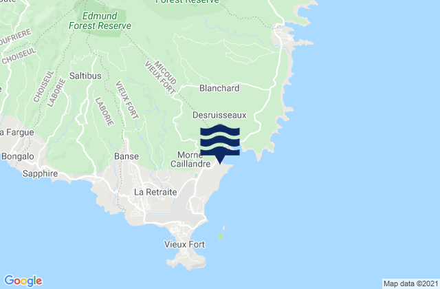 Mapa de mareas Vieux-Fort, Saint Lucia