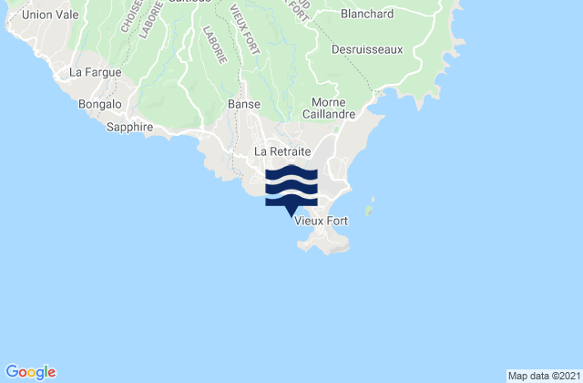 Mapa de mareas Vieux Fort Bay (Saint Lucia), Martinique