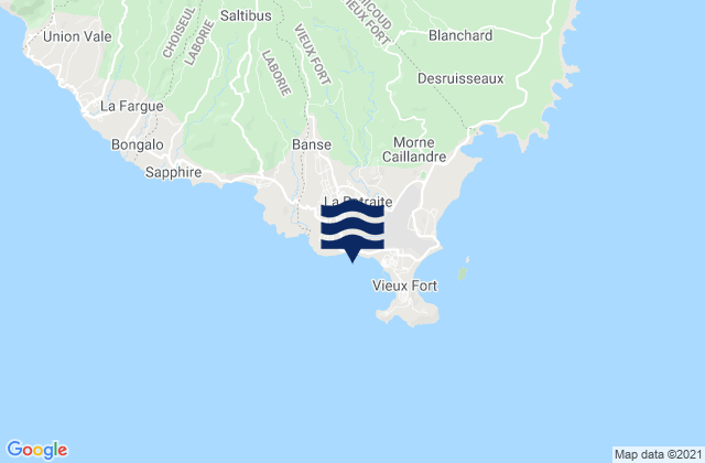 Mapa de mareas Vieux Fort Bay St Lucia, Martinique